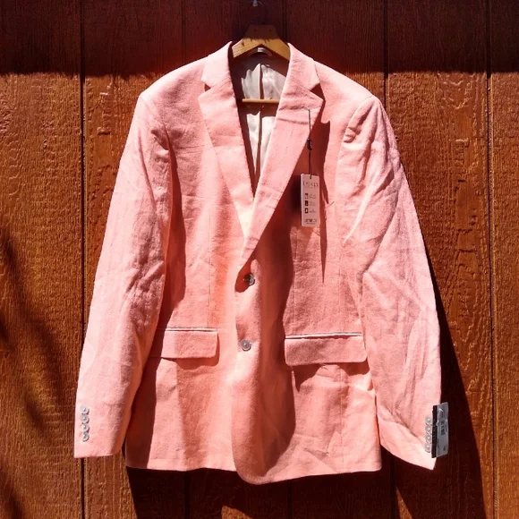 NWT Men's Lauren Ralph Lauren Ultraflex 100% Linen Lassiter Coral Blazer - Picture 2 of 16